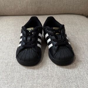 Adidas Kids Black and White Sneakers
